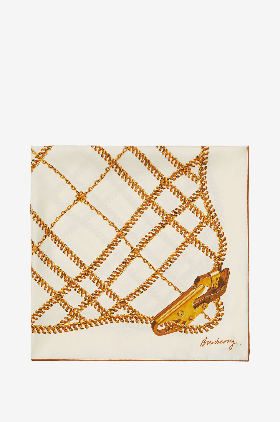 BURBERRY Foulard en soie Chain Check Femme MULTICOLORE 1