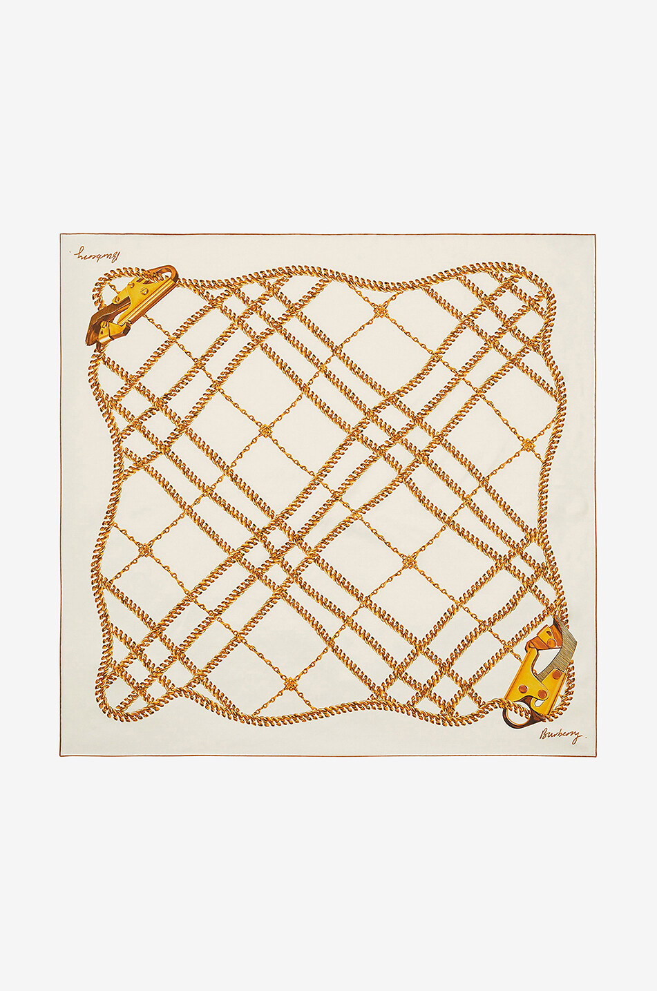 BURBERRY Foulard en soie Chain Check Femme MULTICOLORE 5