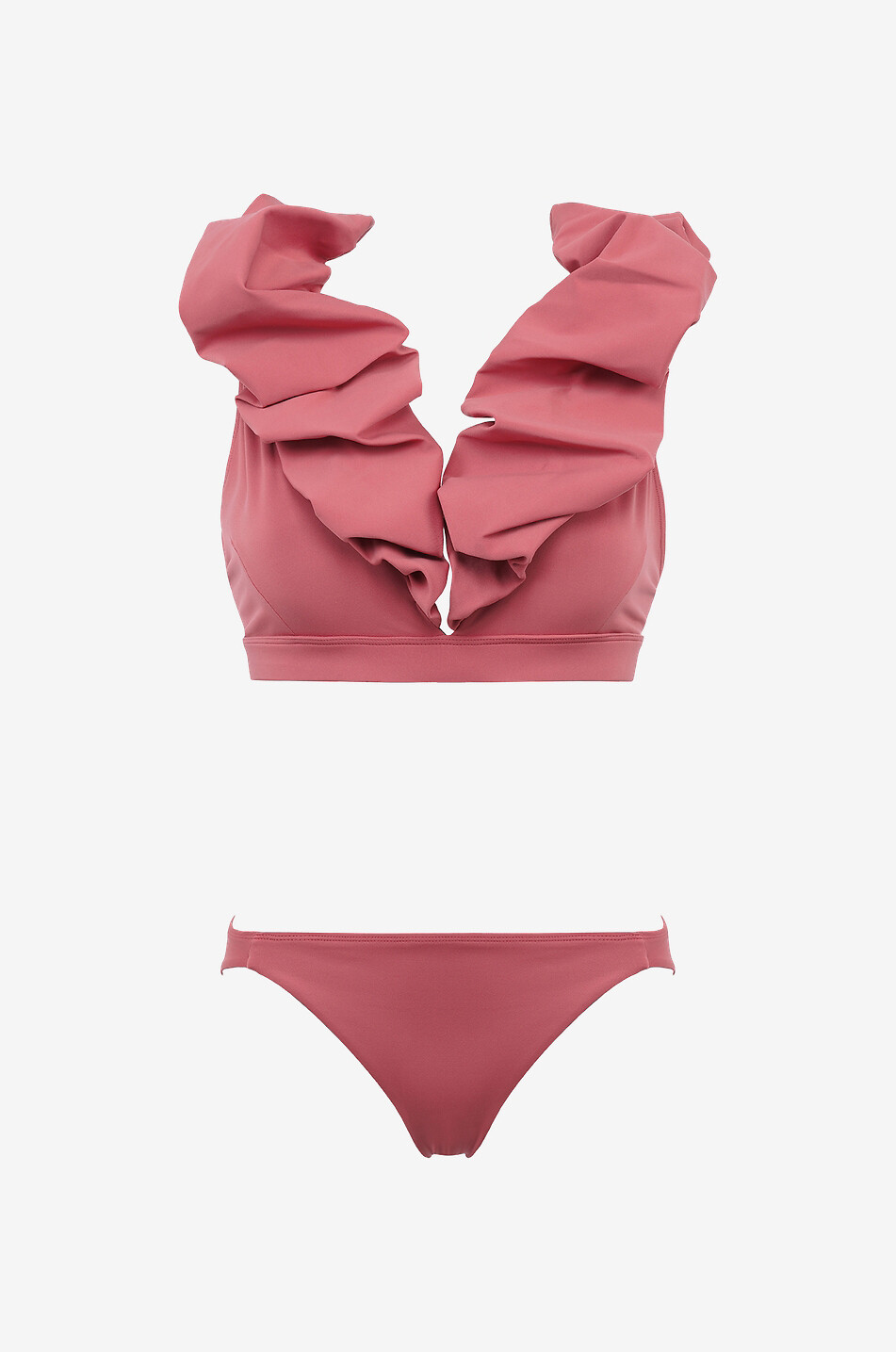 Palazzo ruffled triangle bikini