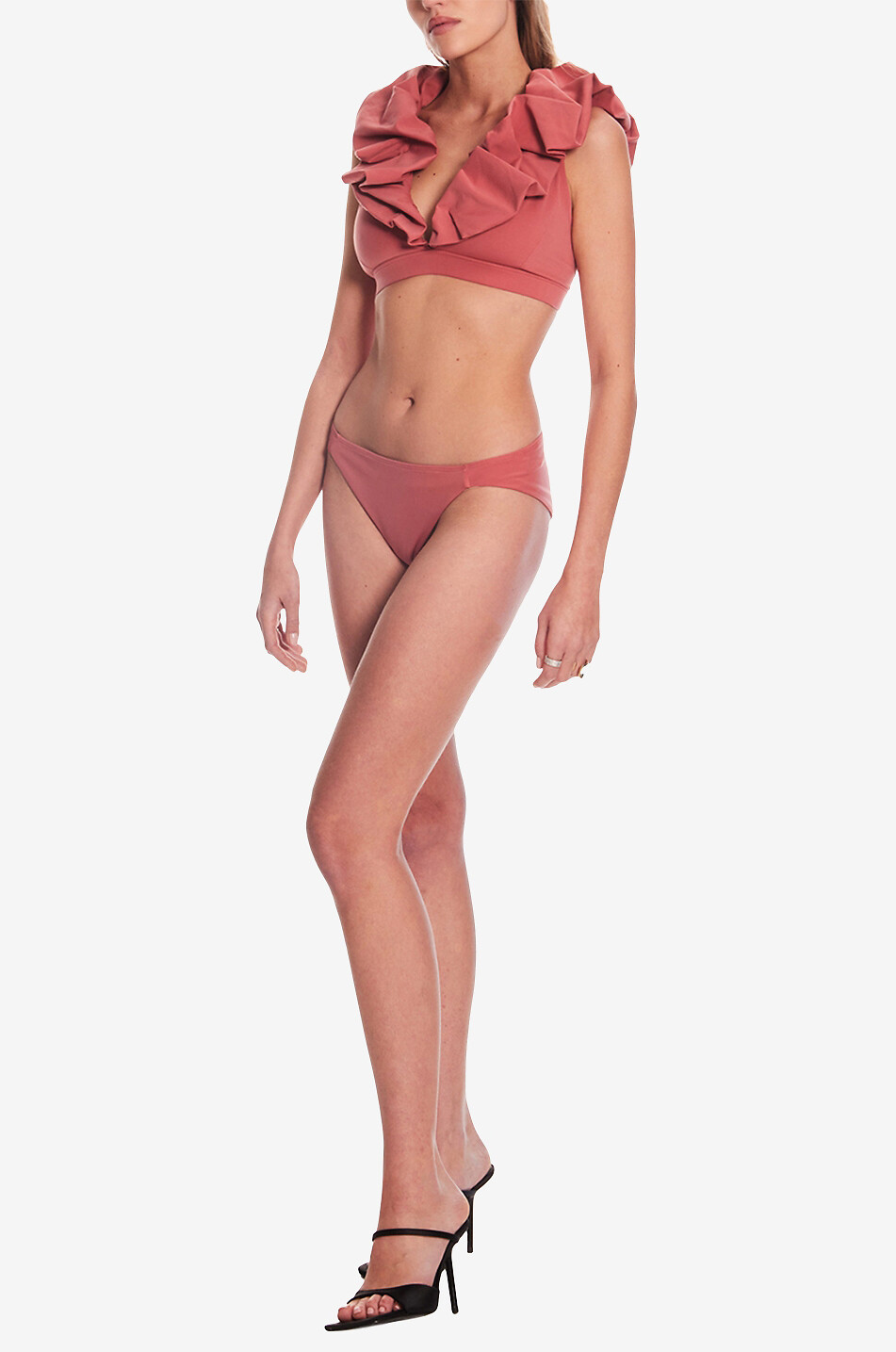 Palazzo ruffled triangle bikini