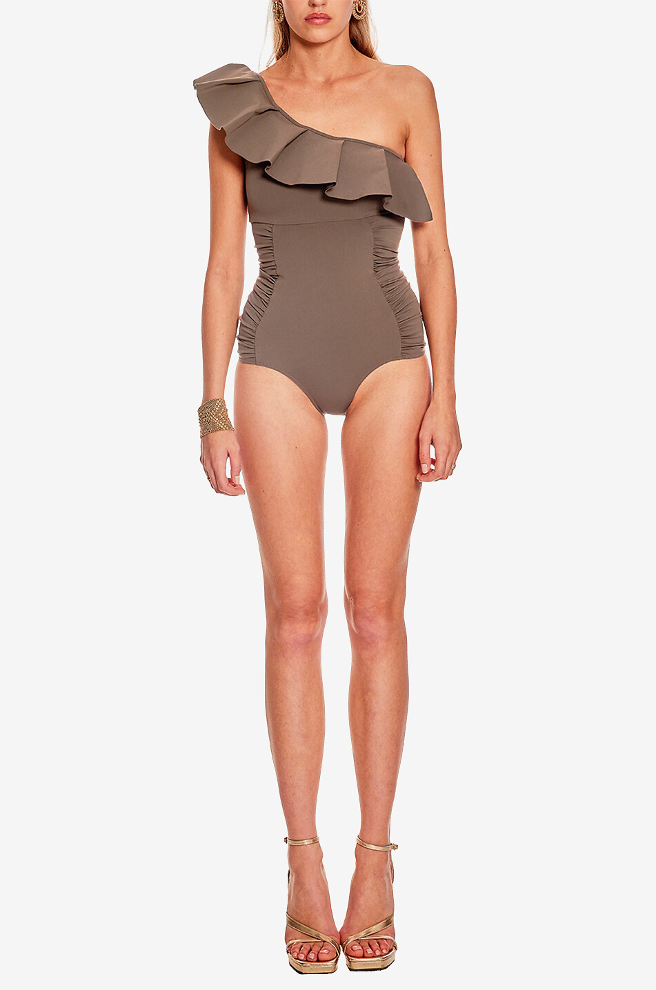 MAIÔ PARIS Asymmetrischer Badeanzug Orsay Damen BRAUN 2