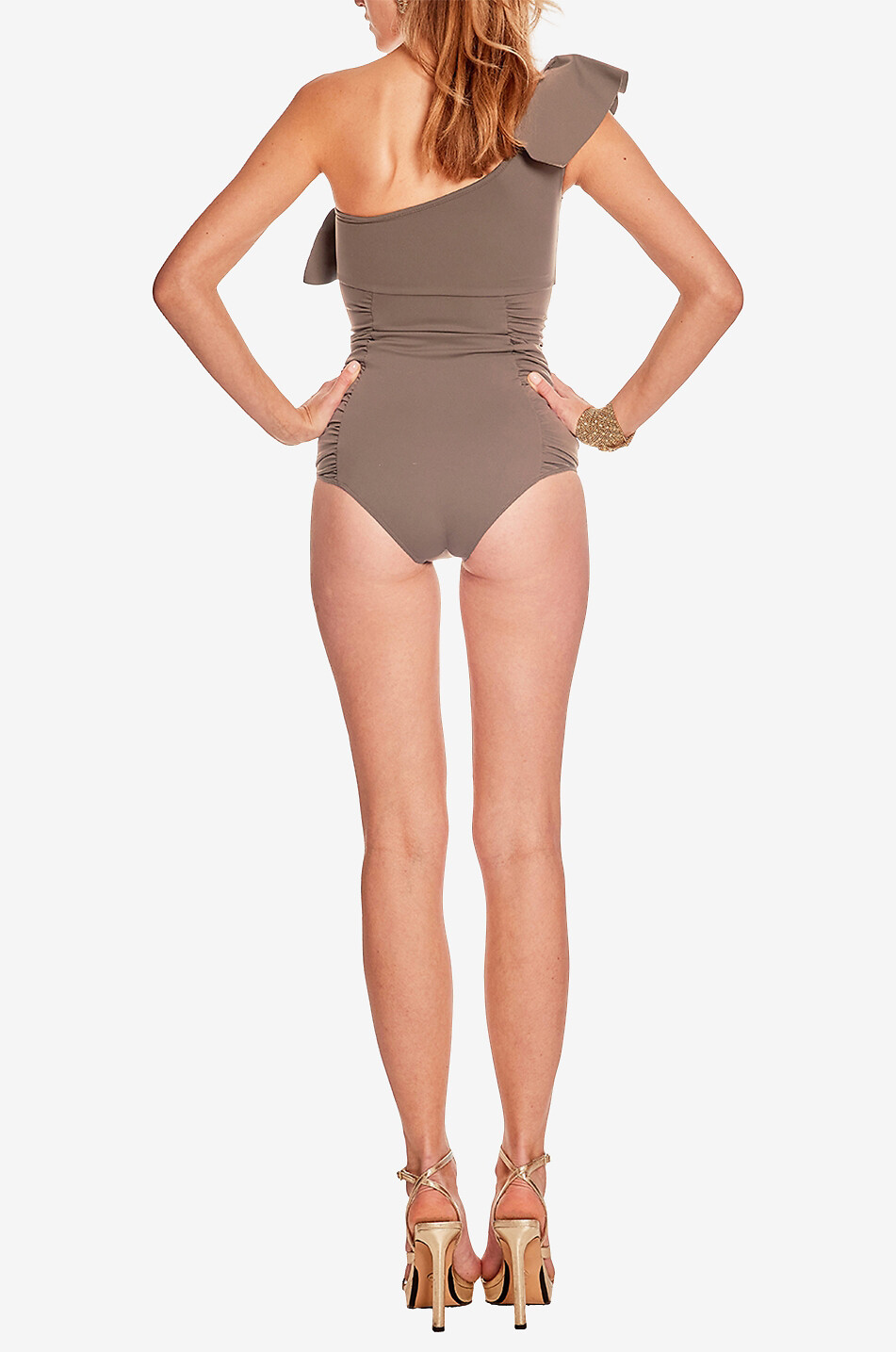 MAIÔ PARIS Asymmetrischer Badeanzug Orsay Damen BRAUN 3