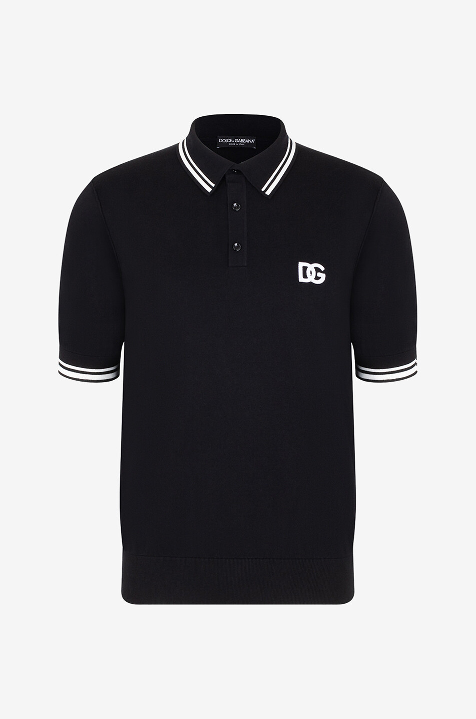Polo en maille fine orné de rayures DG