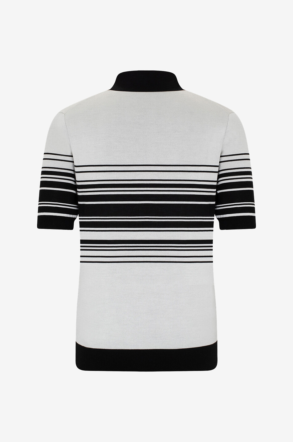 Polo en maille jacquard de soie sans boutons DG