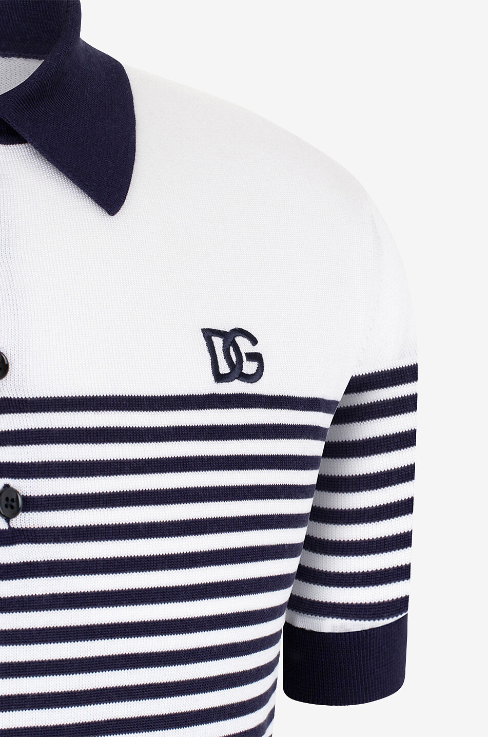 Gestreiftes Seiden-Strickpolohemd DG