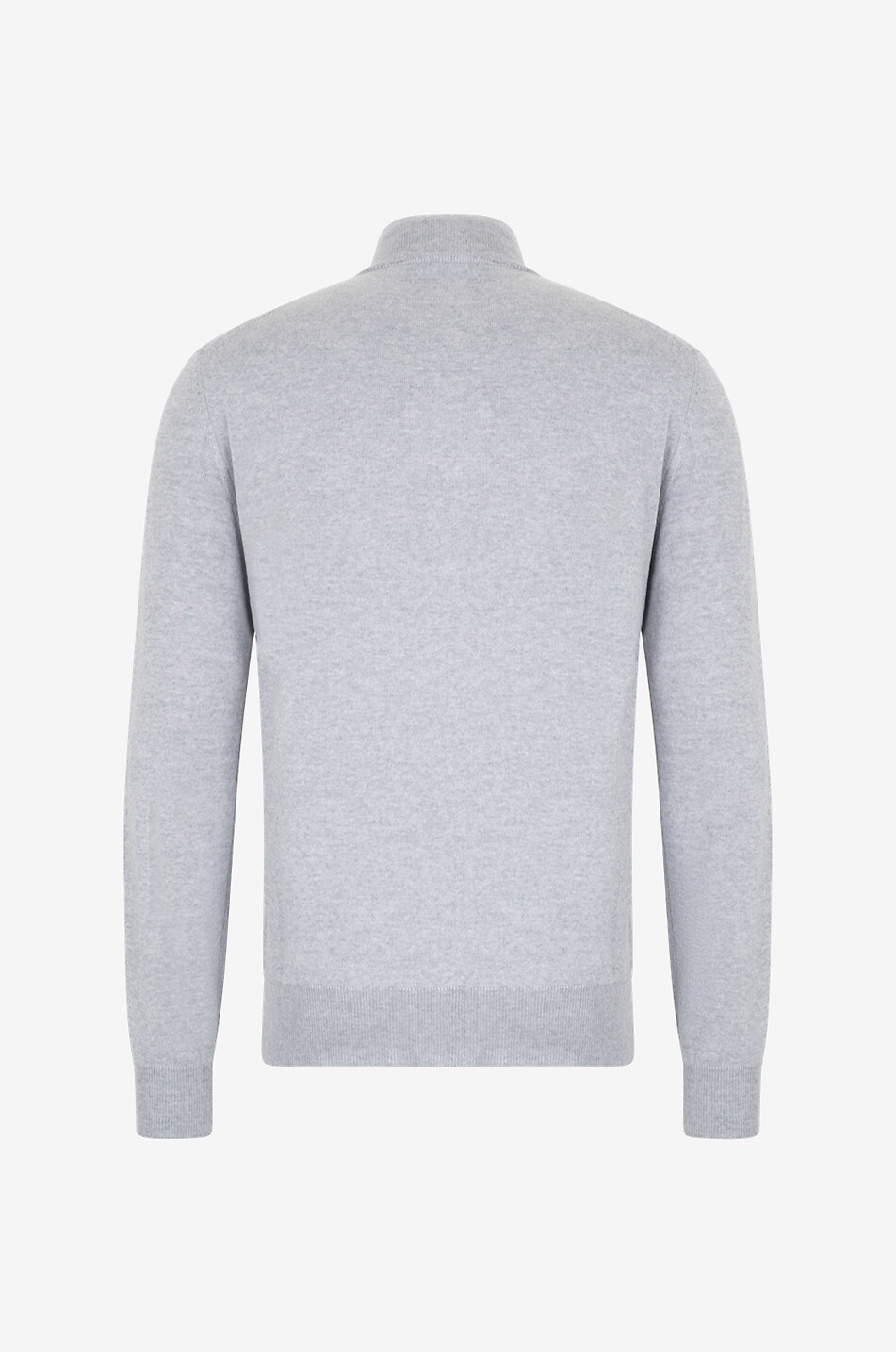 AURELIEN Cashwool half-zip stand-up collar extrafine merino wool jumper Men LIGHT GREY 2