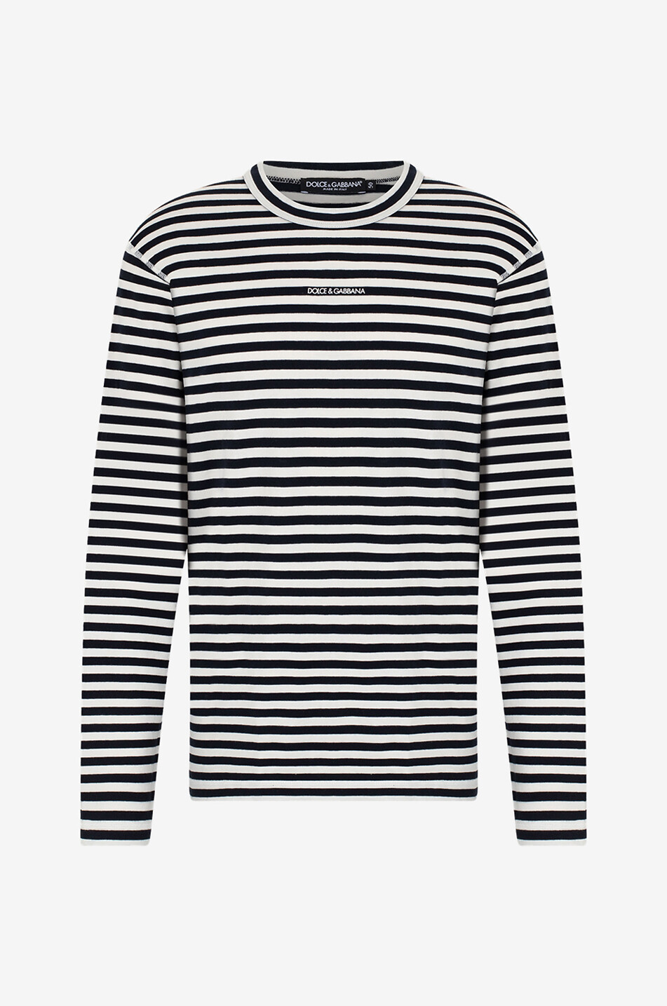 Gestreiftes Langarm-T-Shirt mit Logoprint