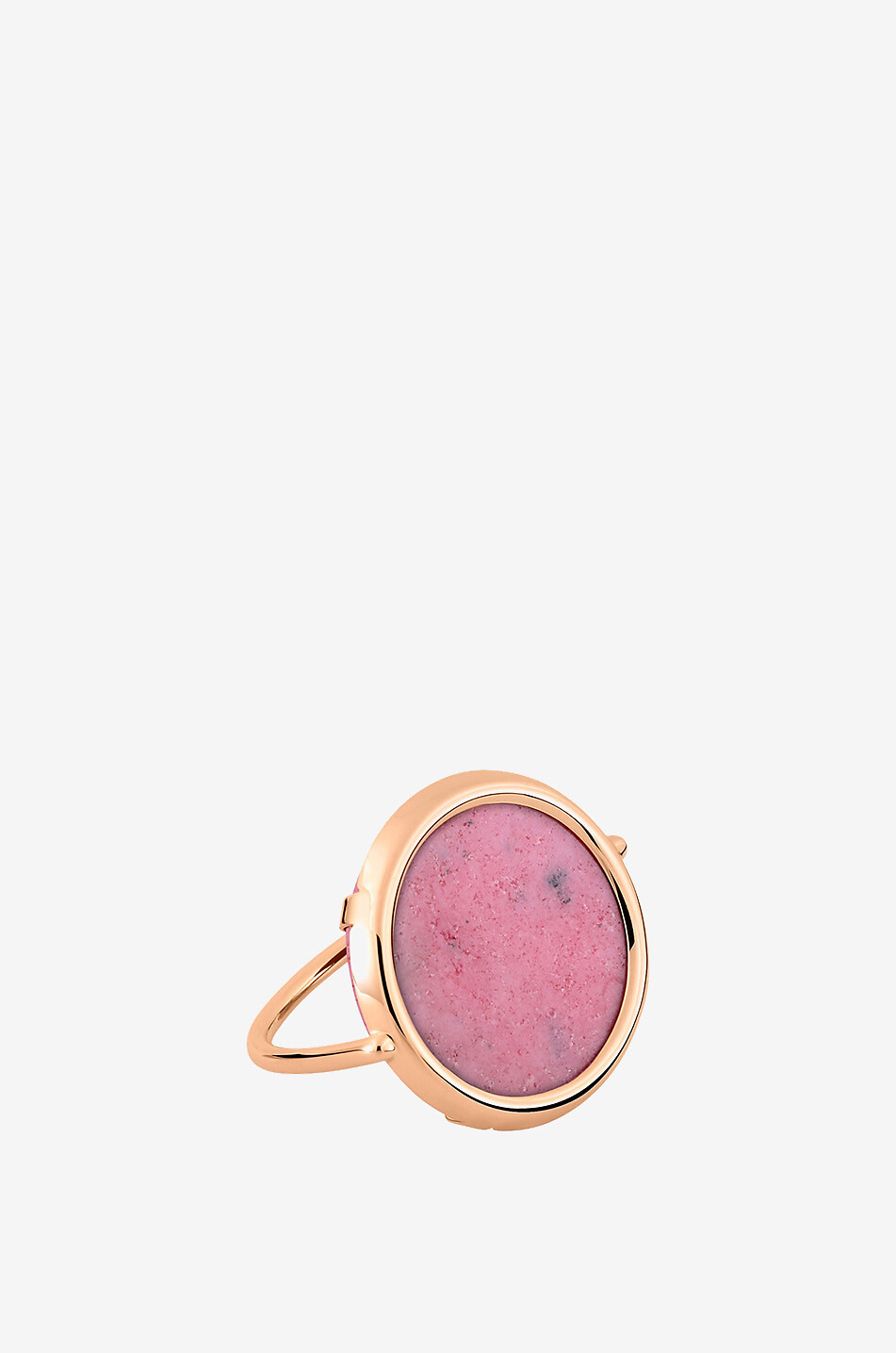 Bague en or rose Rhodonite Disc