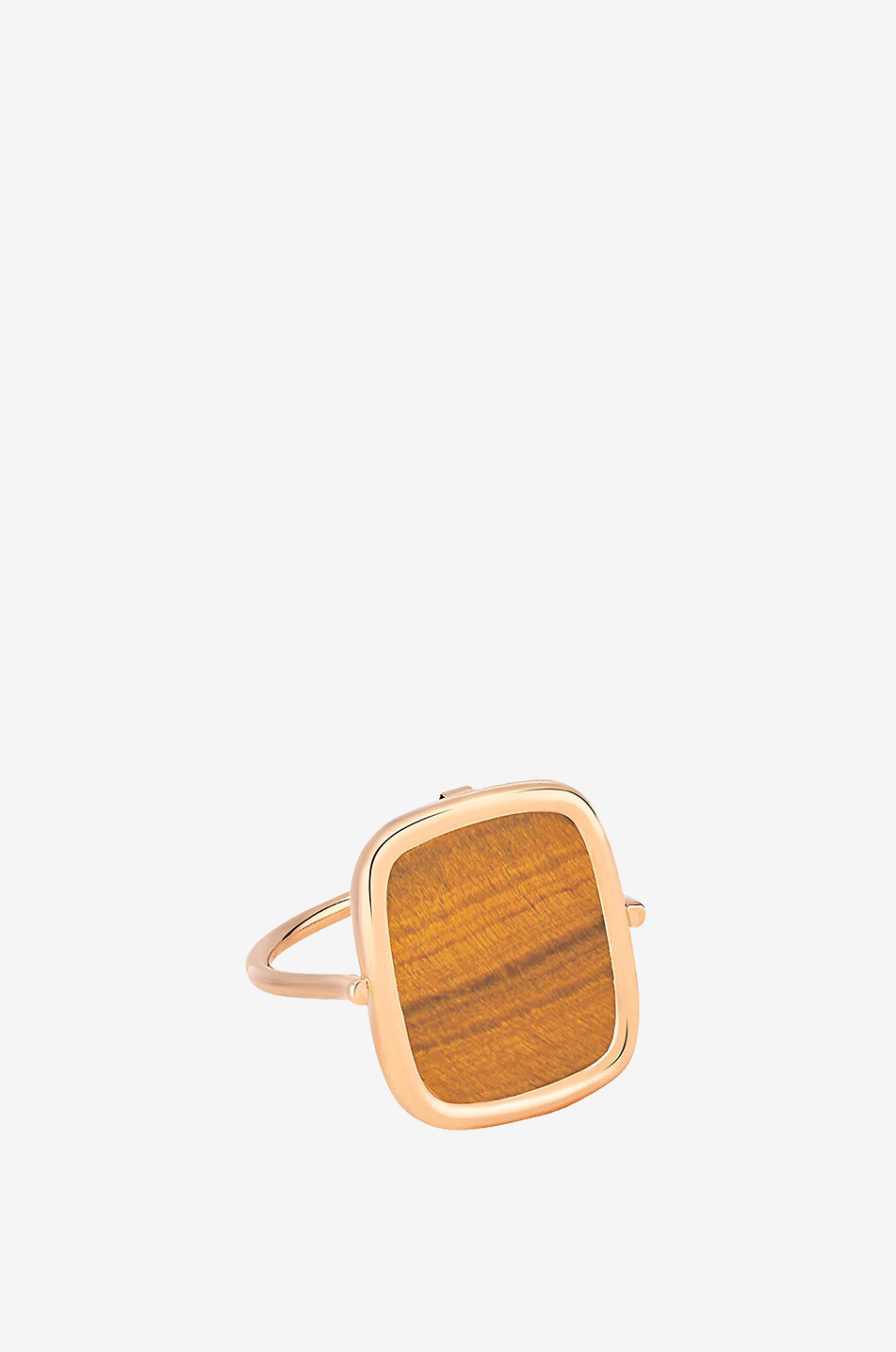 GINETTE NY Tiger Eye Antique pink gold ring Women BROWN 1