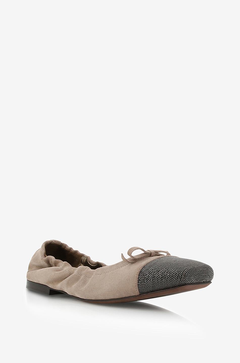 BRUNELLO CUCINELLI Ballerines en daim à bout carré Monile Femme MARRON 1