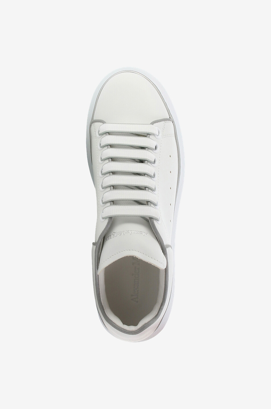 Oversized low top leather sneakers with reflective piping