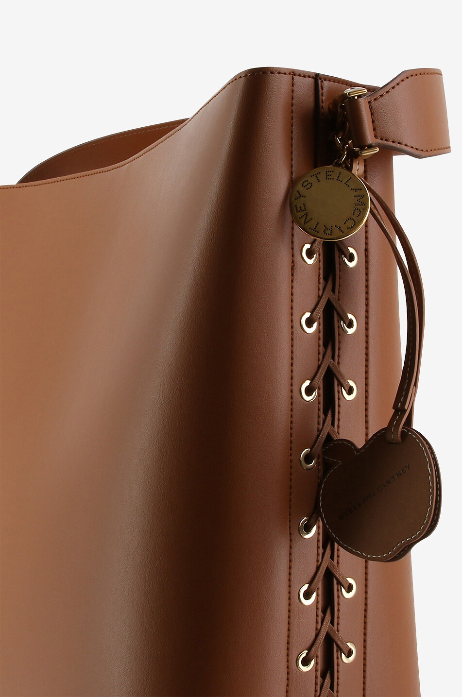 STELLA McCARTNEY Frayme laced smooth faux leather tote bag Women BROWN 5