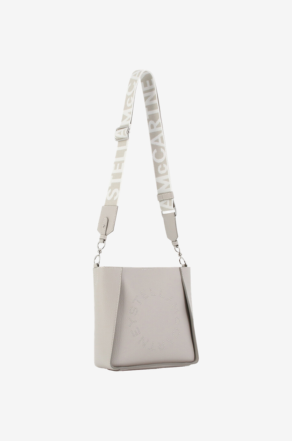 Stella Logo Mini studded grained leather shoulder bag