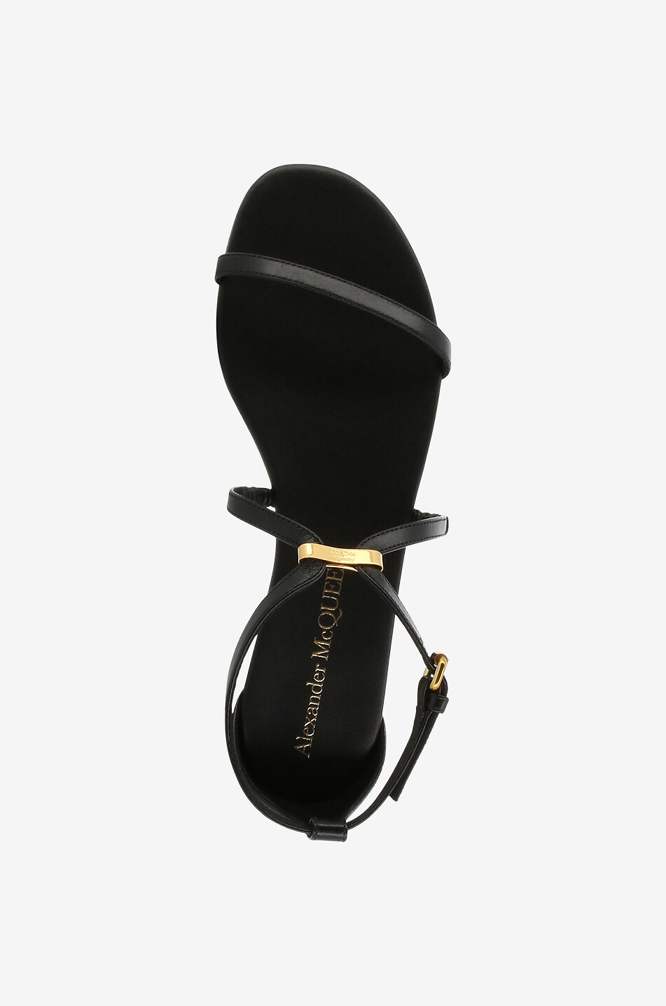 ALEXANDER McQUEEN Flache Glattledersandalen Armadillo Damen SCHWARZ 5