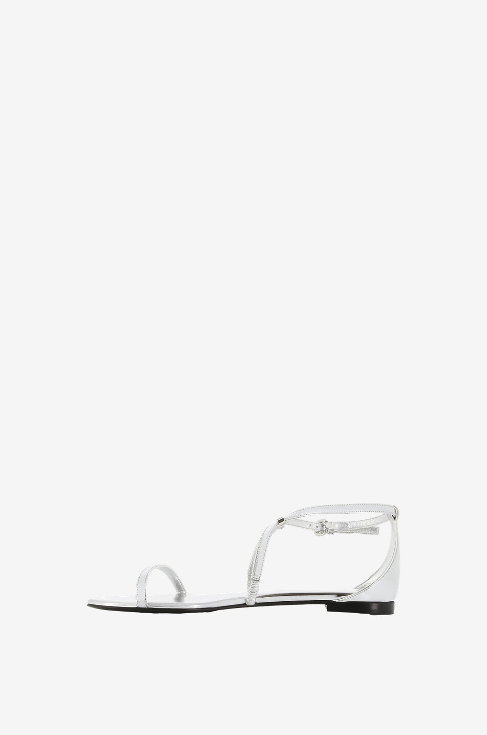 ALEXANDER McQUEEN Flache Sandalen aus Stoff in Spiegeloptik Armadillo Damen SILBER 3