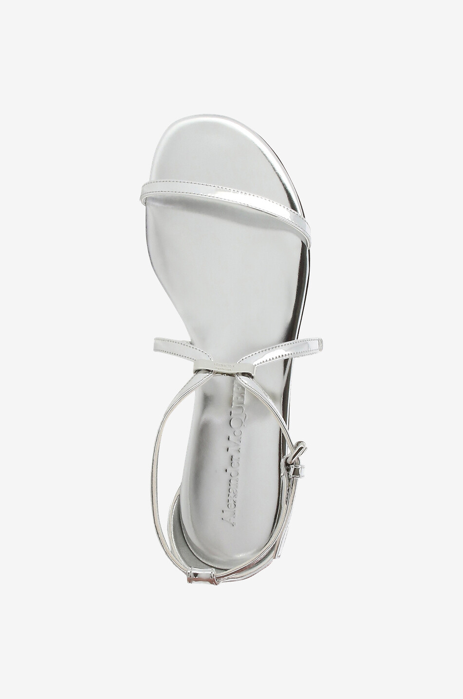 ALEXANDER McQUEEN Flache Sandalen aus Stoff in Spiegeloptik Armadillo Damen SILBER 5