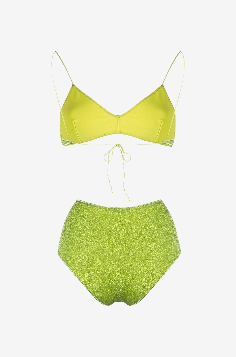 OSEREE Maillot de bain deux pièces en lurex Lumière Femme VERT 2