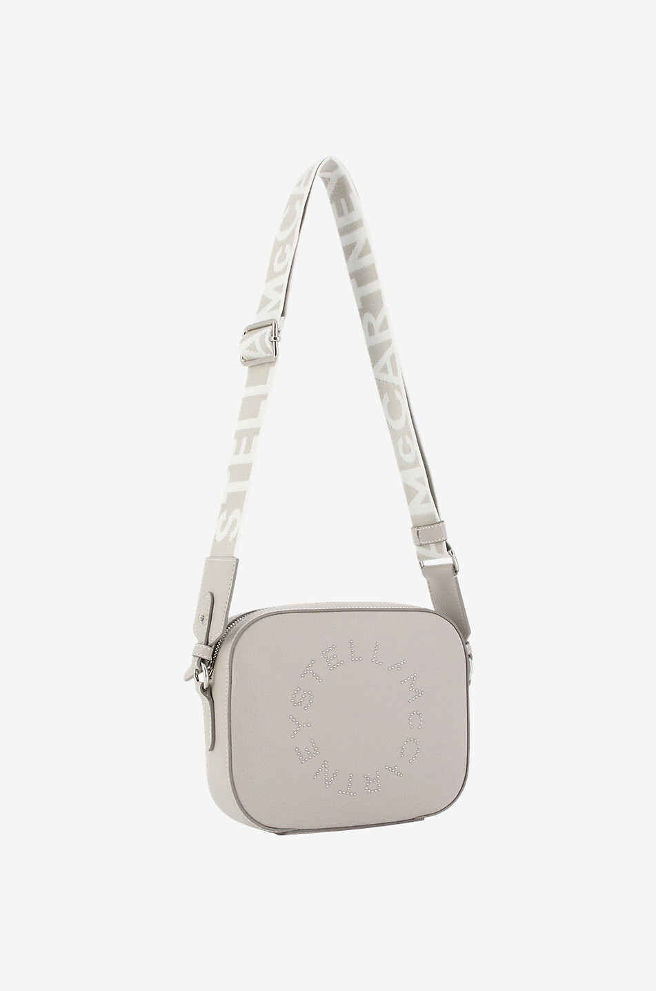 STELLA McCARTNEY Stella Logo studded grained faux leather camera bag Women GREY 2