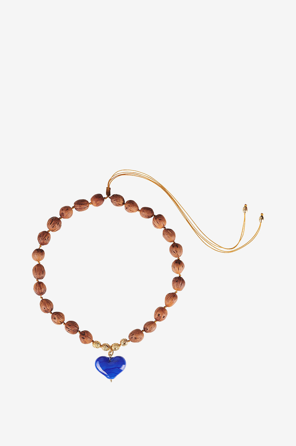 Collier en perles de bois et verre Cuore Resort
