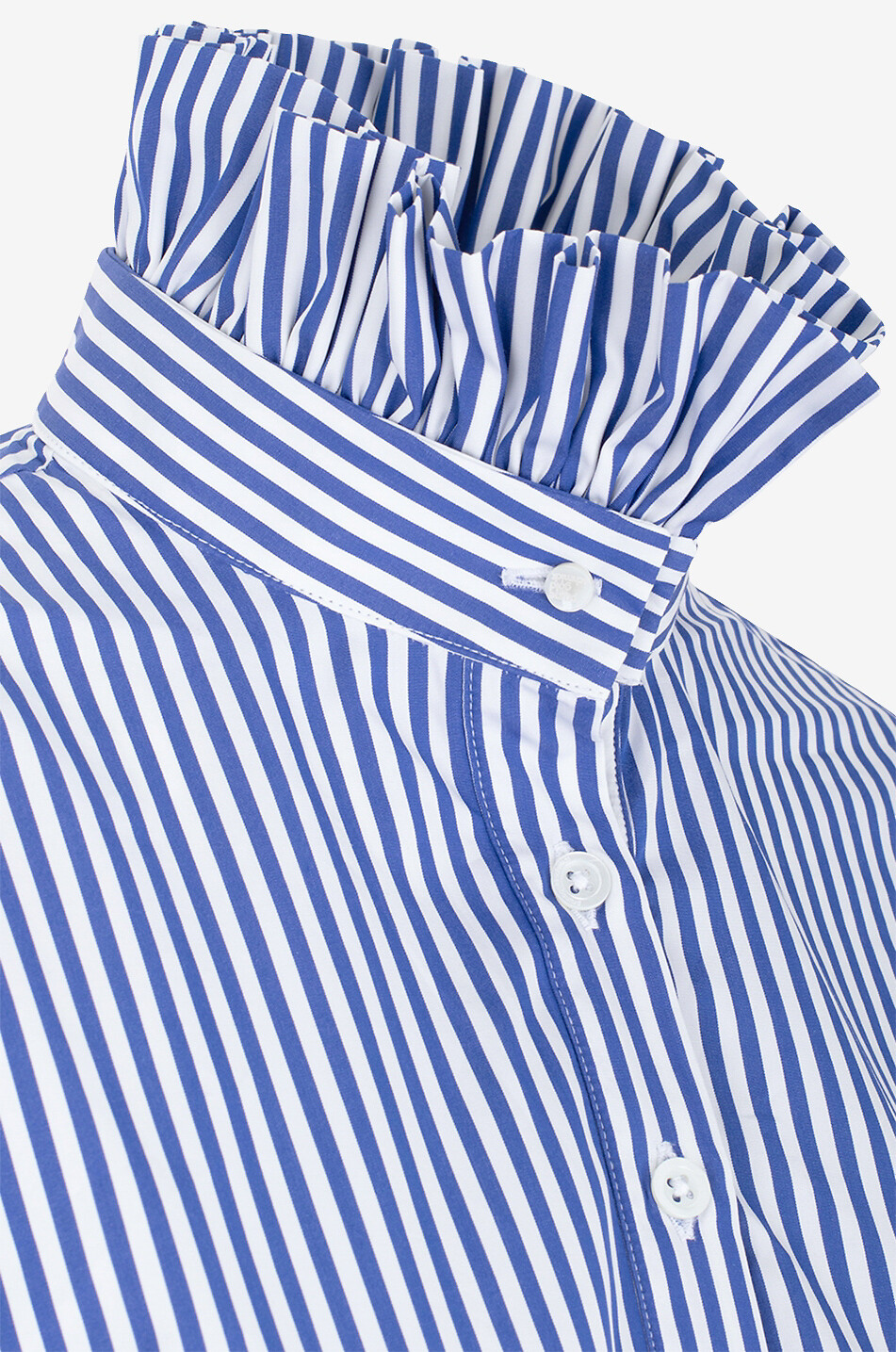 MAISON PRUNE GOLDSCHMIDT Gestreiftes Oversize-Hemd mit abnehmbaren Rüschen Cyrielle Damen BLAU 3