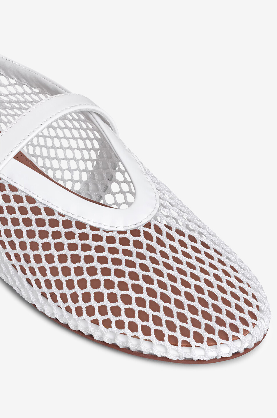 ALAÏA Ballerines à bride en résille Femme BLANC 4