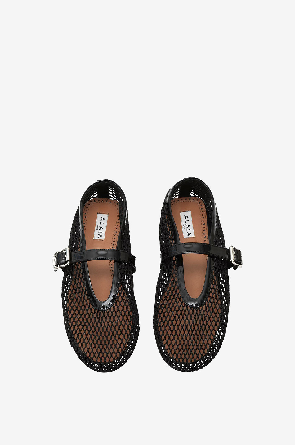 ALAÏA Ballerines à bride en résille Femme NOIR 2