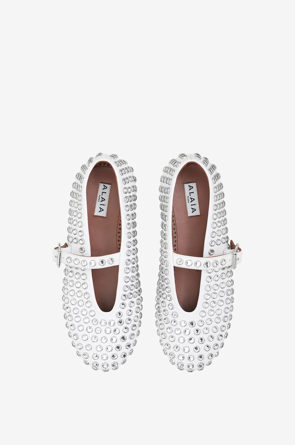 Ballerines en cuir nappa a bride et strass ALAIA Bongenie