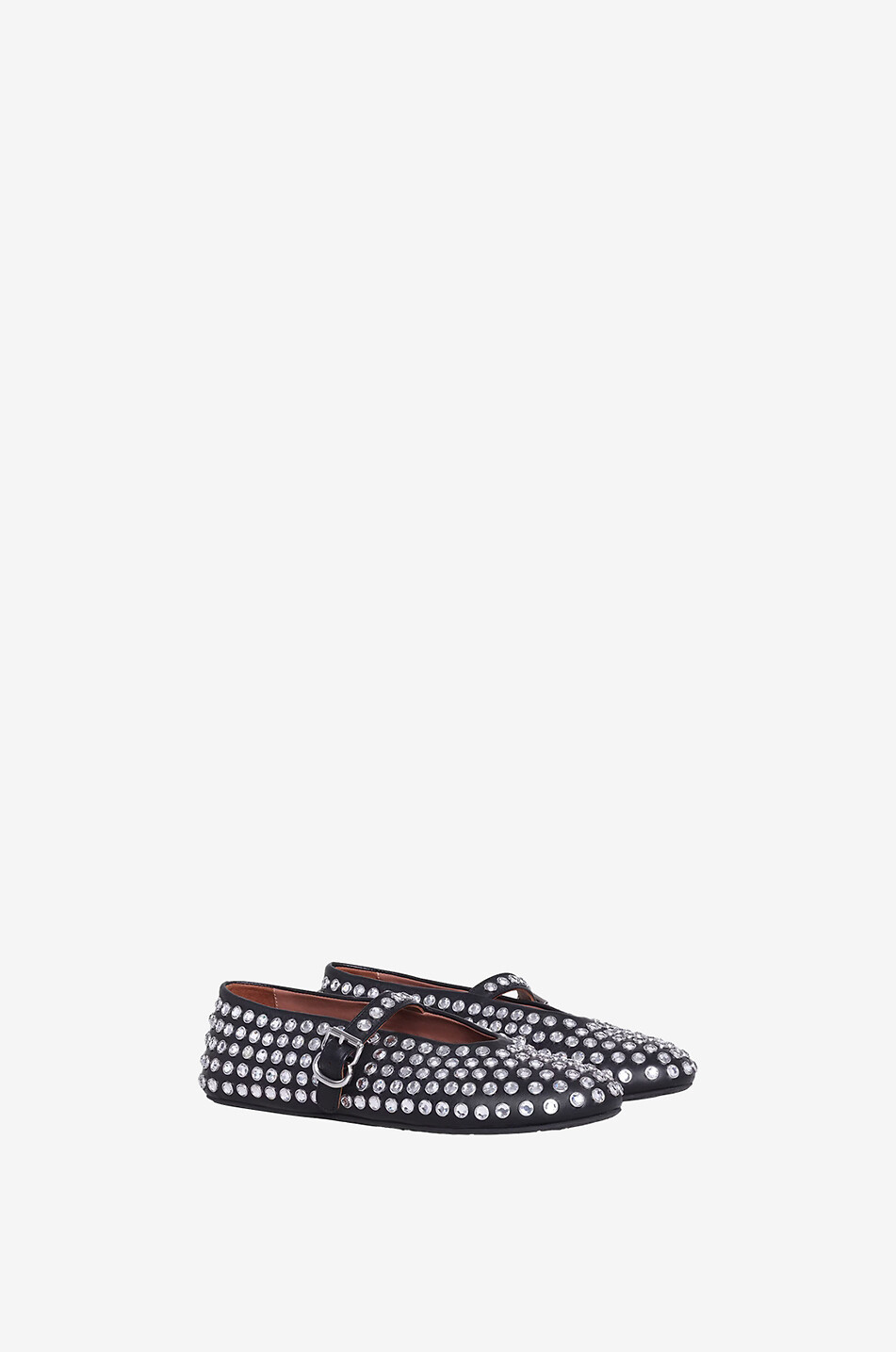 ALAÏA Riemchenballerinas aus Nappaleder mit Strass Damen SCHWARZ 2