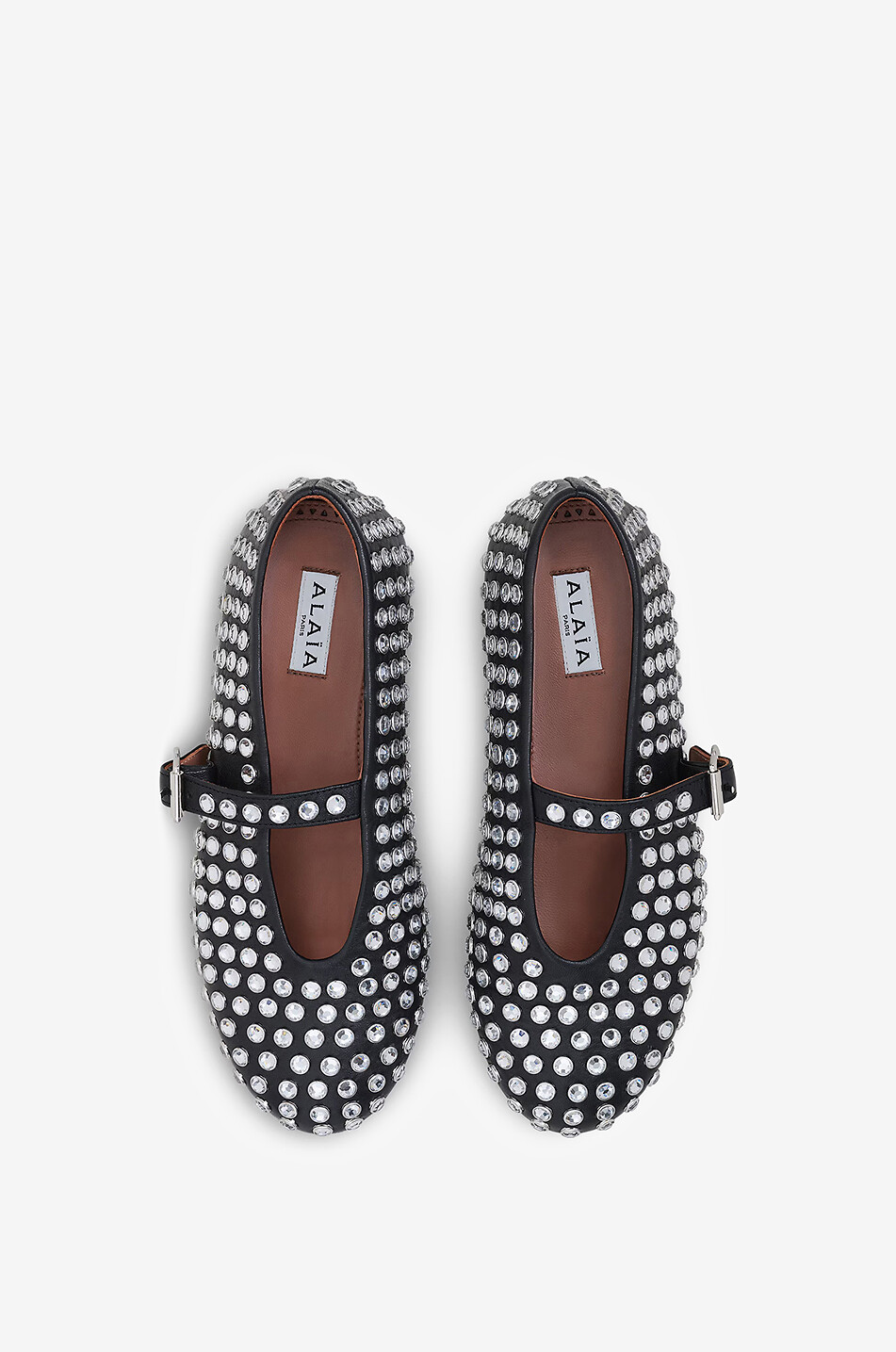 ALAÏA Riemchenballerinas aus Nappaleder mit Strass Damen SCHWARZ 3