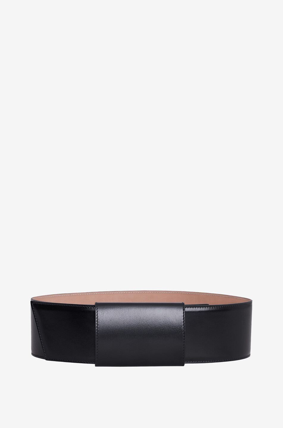 Ceinture large en cuir lisse Slide - 7 cm