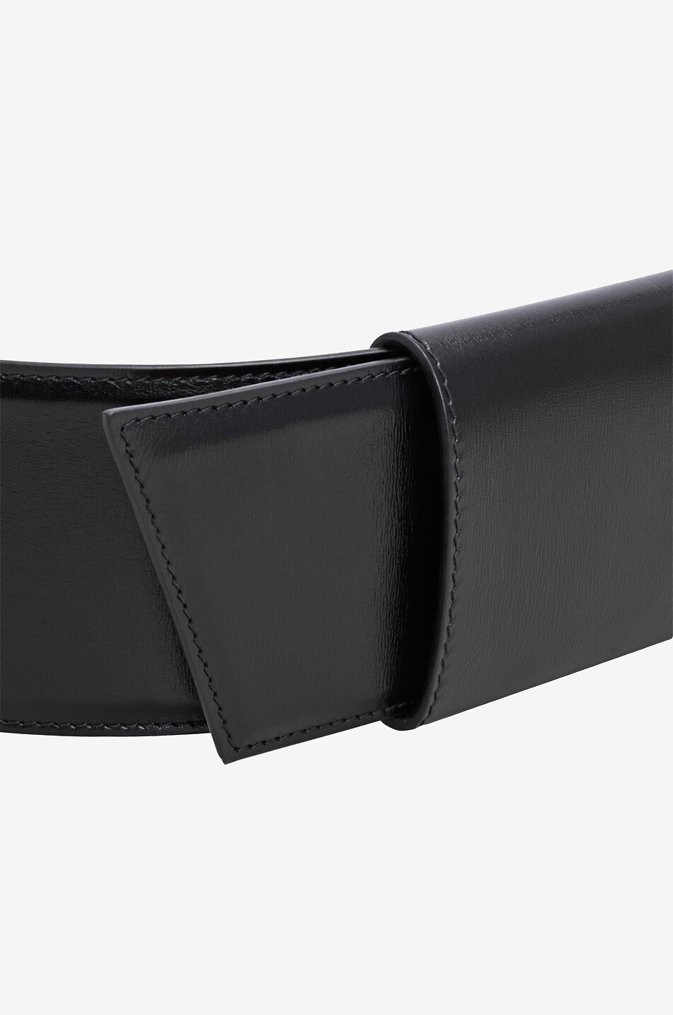 Ceinture large en cuir lisse Slide - 7 cm