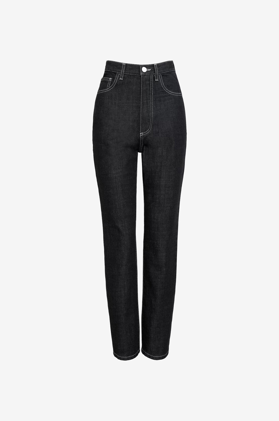 Gerade Jeans mit hoher Taille und Nahtdetails