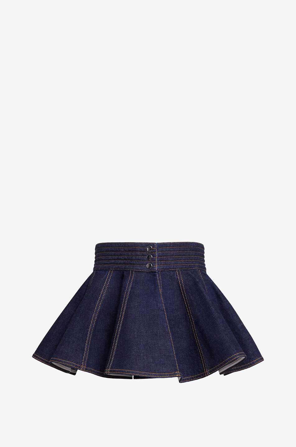 ALAÏA Minijupe ceinturée en denim Femme BLEU 2