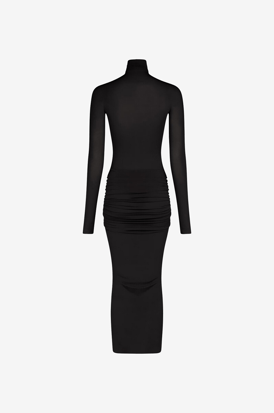 ALAÏA Robe fourreau midi drapée en jersey Femme NOIR 2