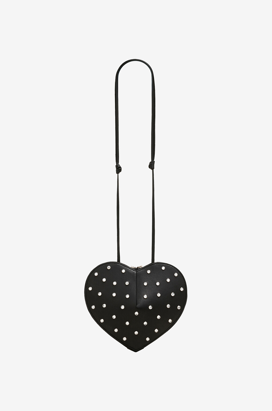 ALAÏA Le Coeur leather and rhinestone shoulder bag Women BLACK 3