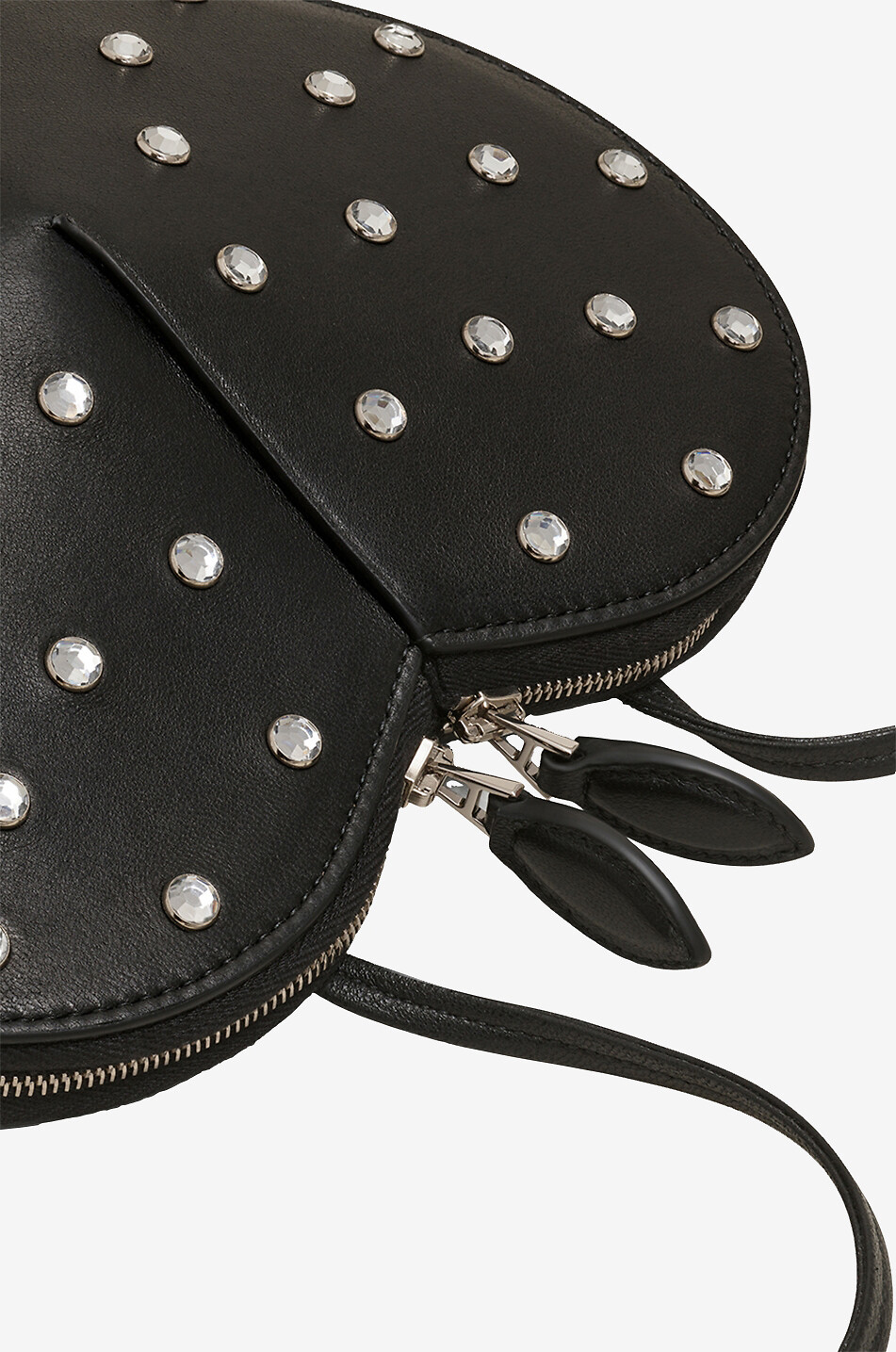 ALAÏA Le Coeur leather and rhinestone shoulder bag Women BLACK 4
