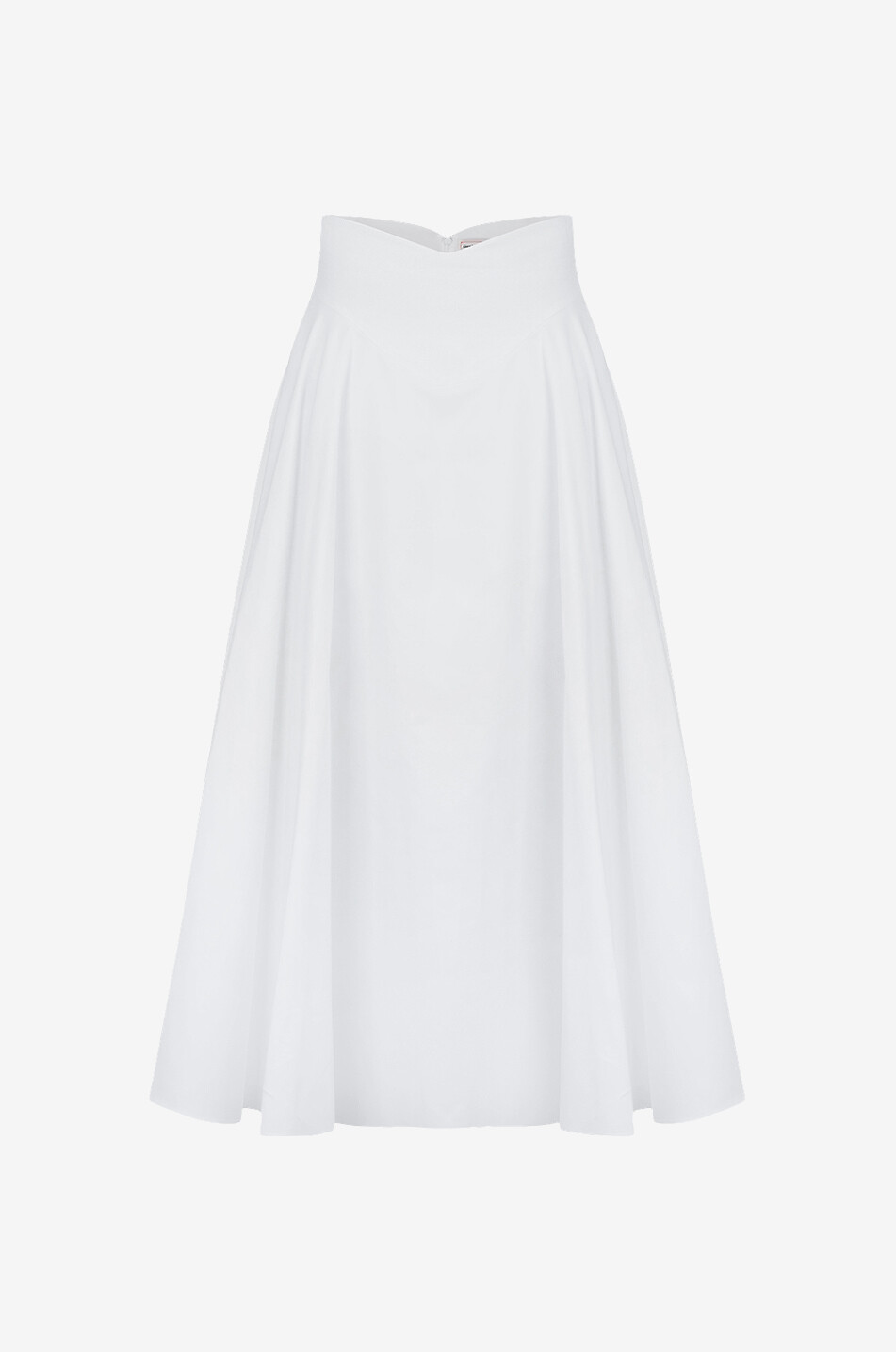 ALEXANDER McQUEEN Jupe midi en popeline Corset Femme BLANC 1