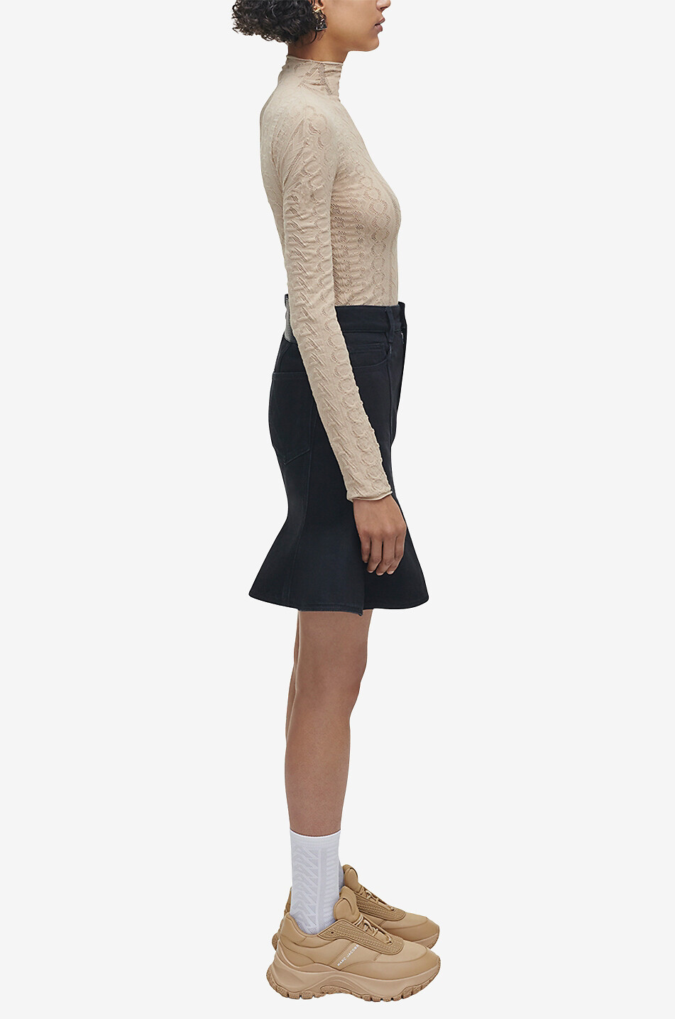MARC JACOBS Baskets basses à lacets en nylon The Lazy Runner Femme CAMEL 4
