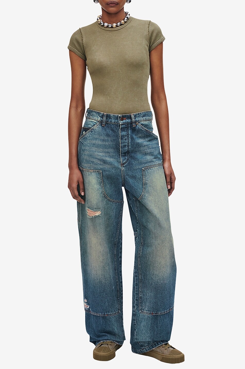 MARC JACOBS The Crystal Canvas low-top sneakers Women DARK GREEN 3