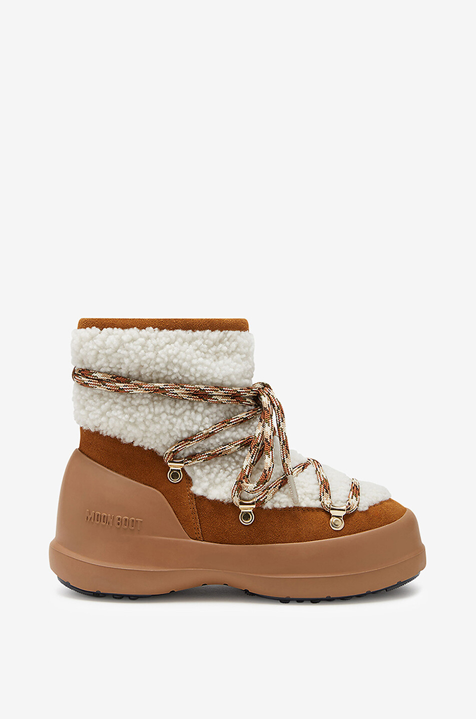 MOON BOOT Luna sheepskin and suede snow boots Women BROWN 1