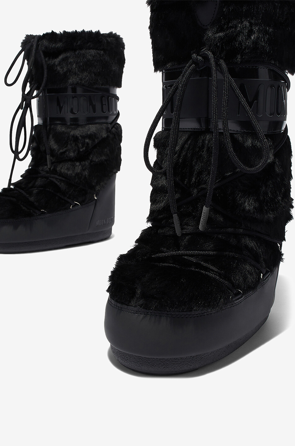 MOON BOOT Schneestiefel in Pelzoptik Icon Damen SCHWARZ 3