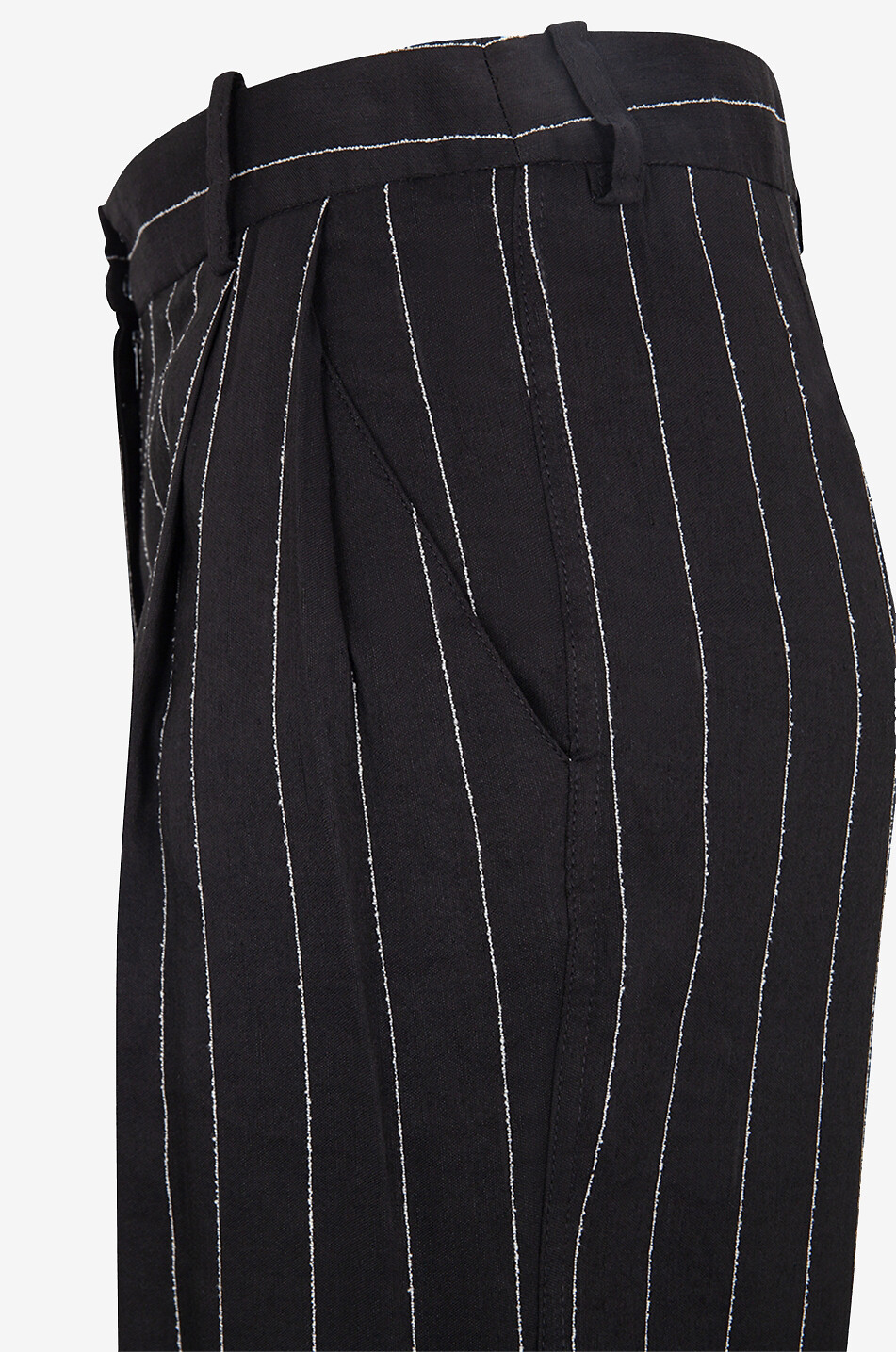 LOULOU STUDIO Weite Nadelstreifenhose aus Leinen Enyo Damen SCHWARZ 3