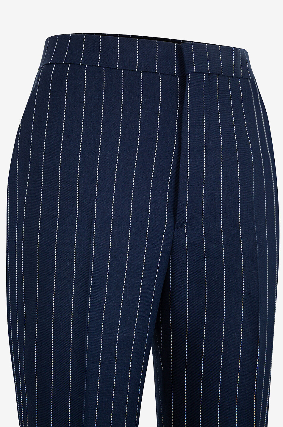 TAGLIATORE Adima linen high-rise flared striped trousers Women DARK BLUE 3