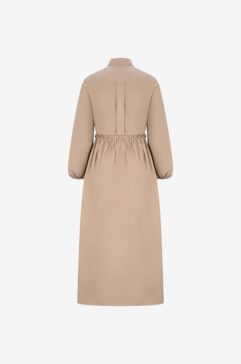 Robe chemise midi évasée en coton Iris