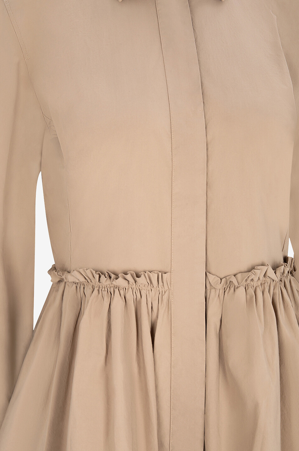 Robe chemise midi évasée en coton Iris