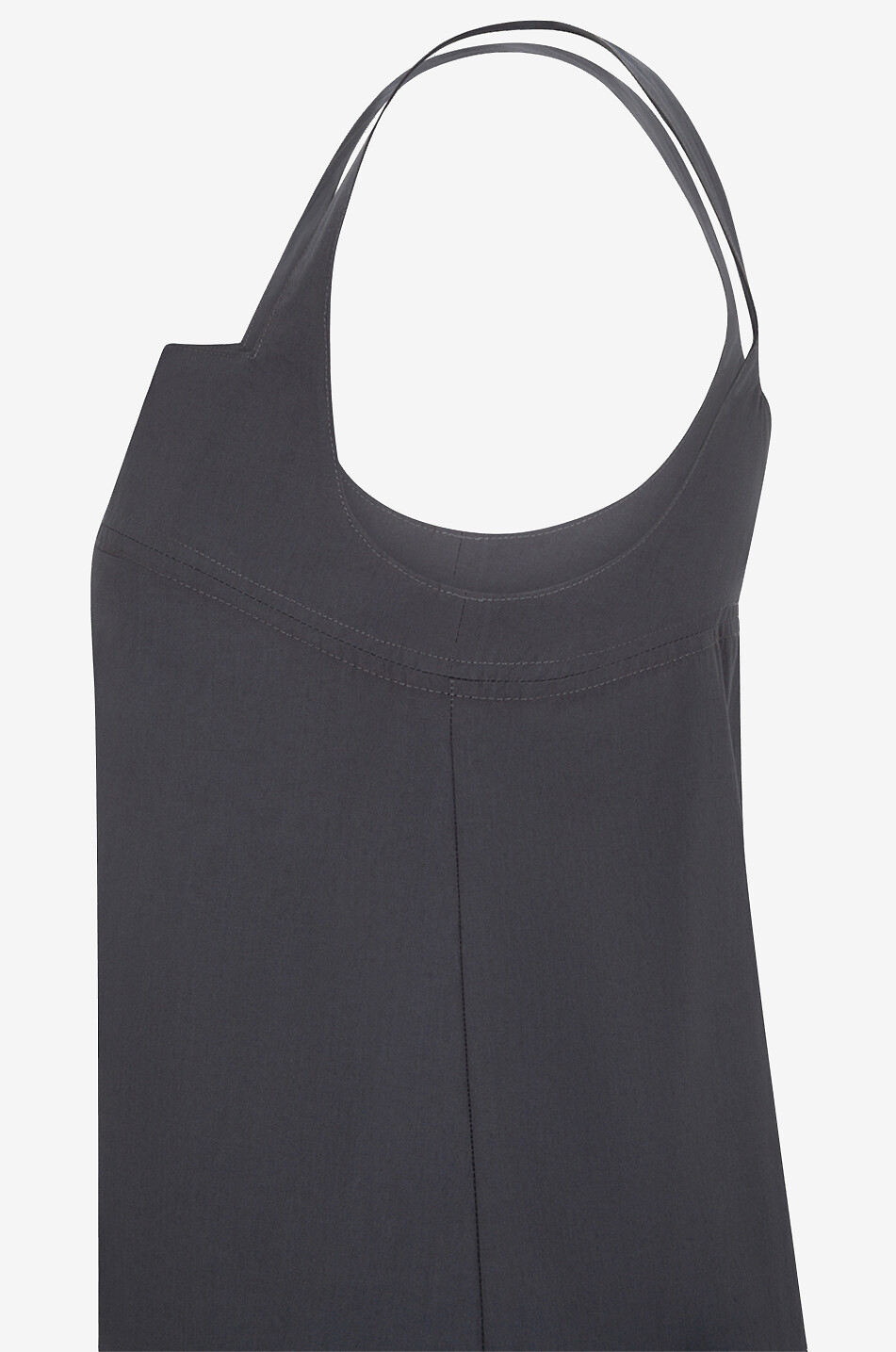 LOULOU STUDIO Robe midi sans manches en coton Makeen Femme GRIS FONCÉ 3