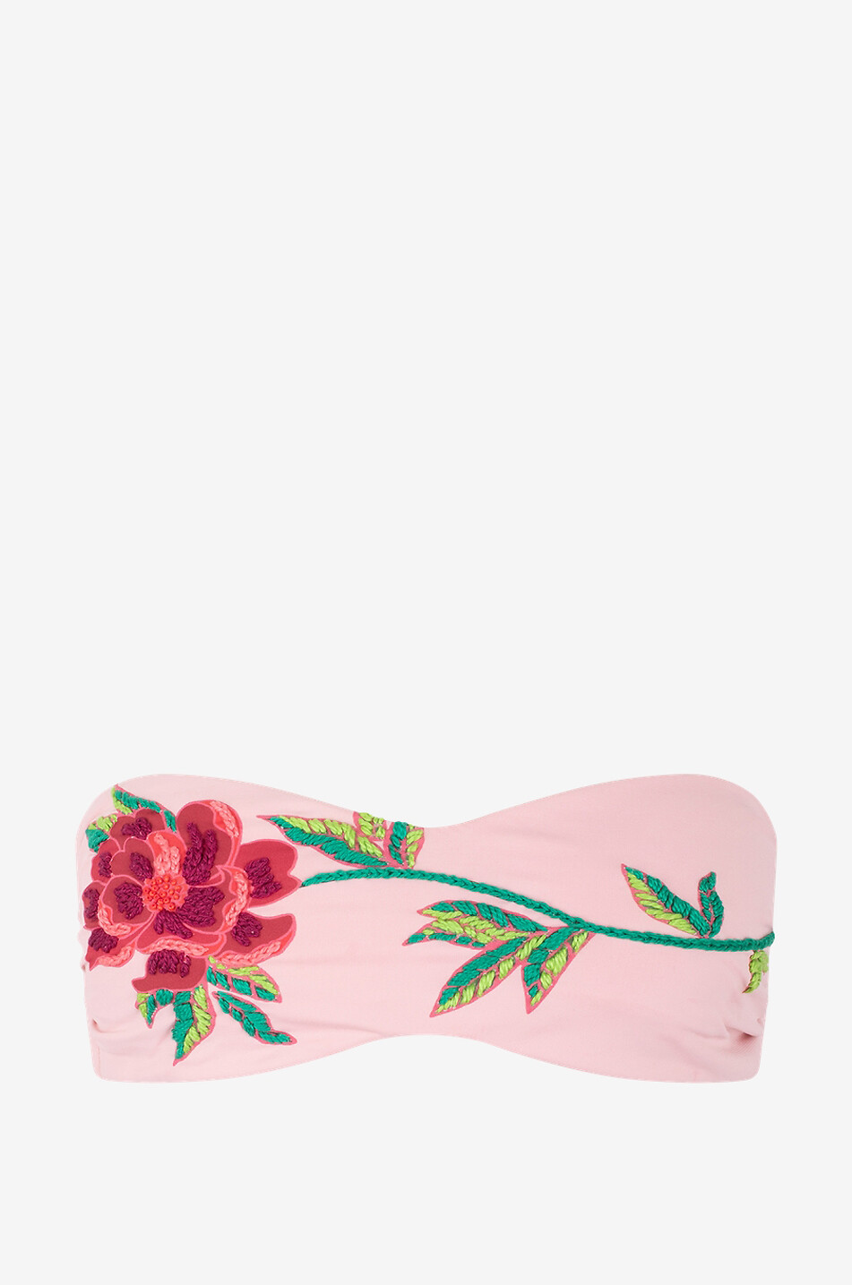 Besticktes Bandeau-Bikinioberteil Rose Pink