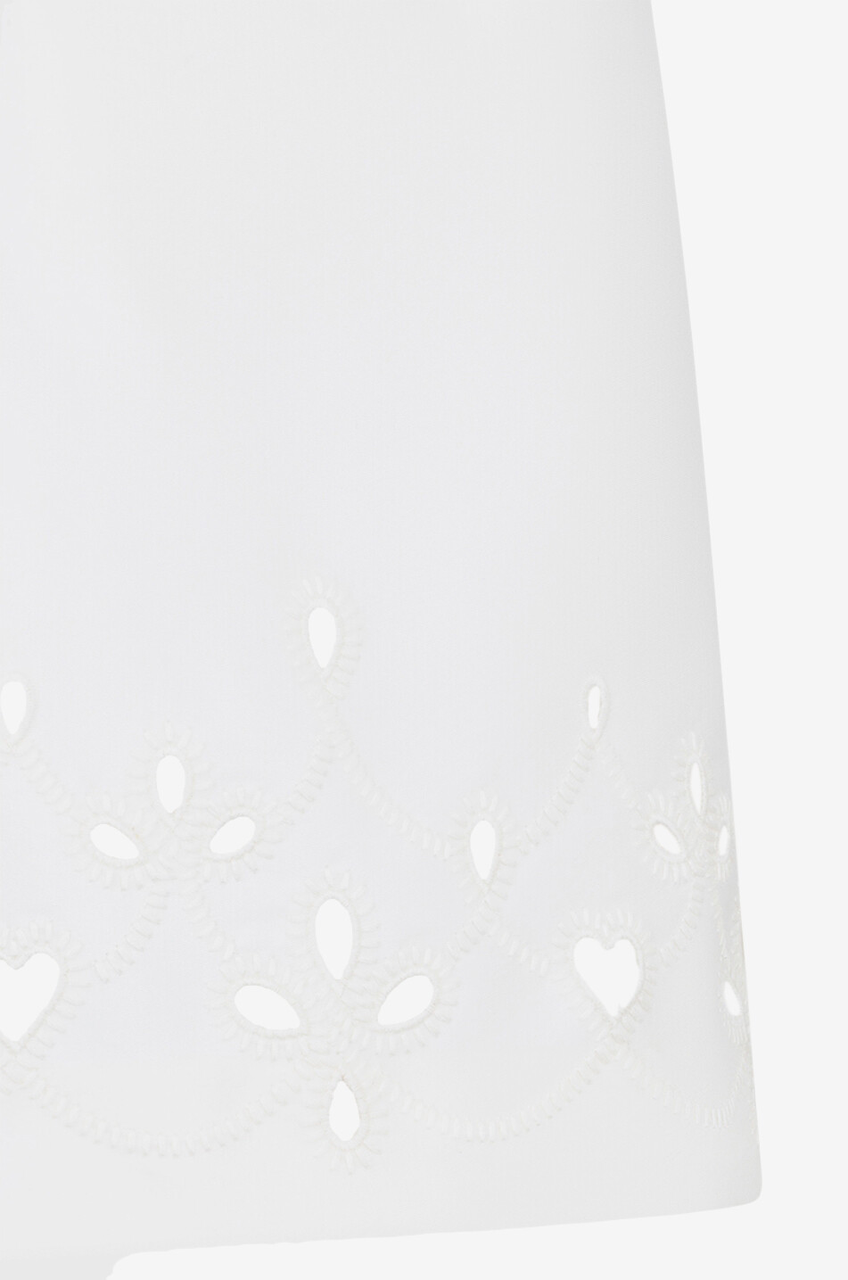 CHLOE Minijupe trapèze en gabardine soyeuse à broderies anglaises Femme BLANC 3