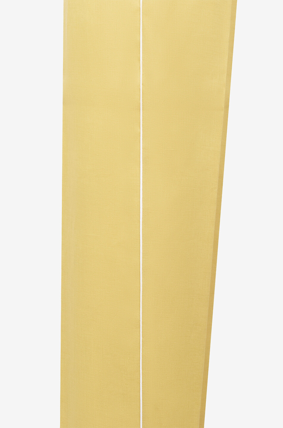 Pantalon droit raccourci en lin à passepoils