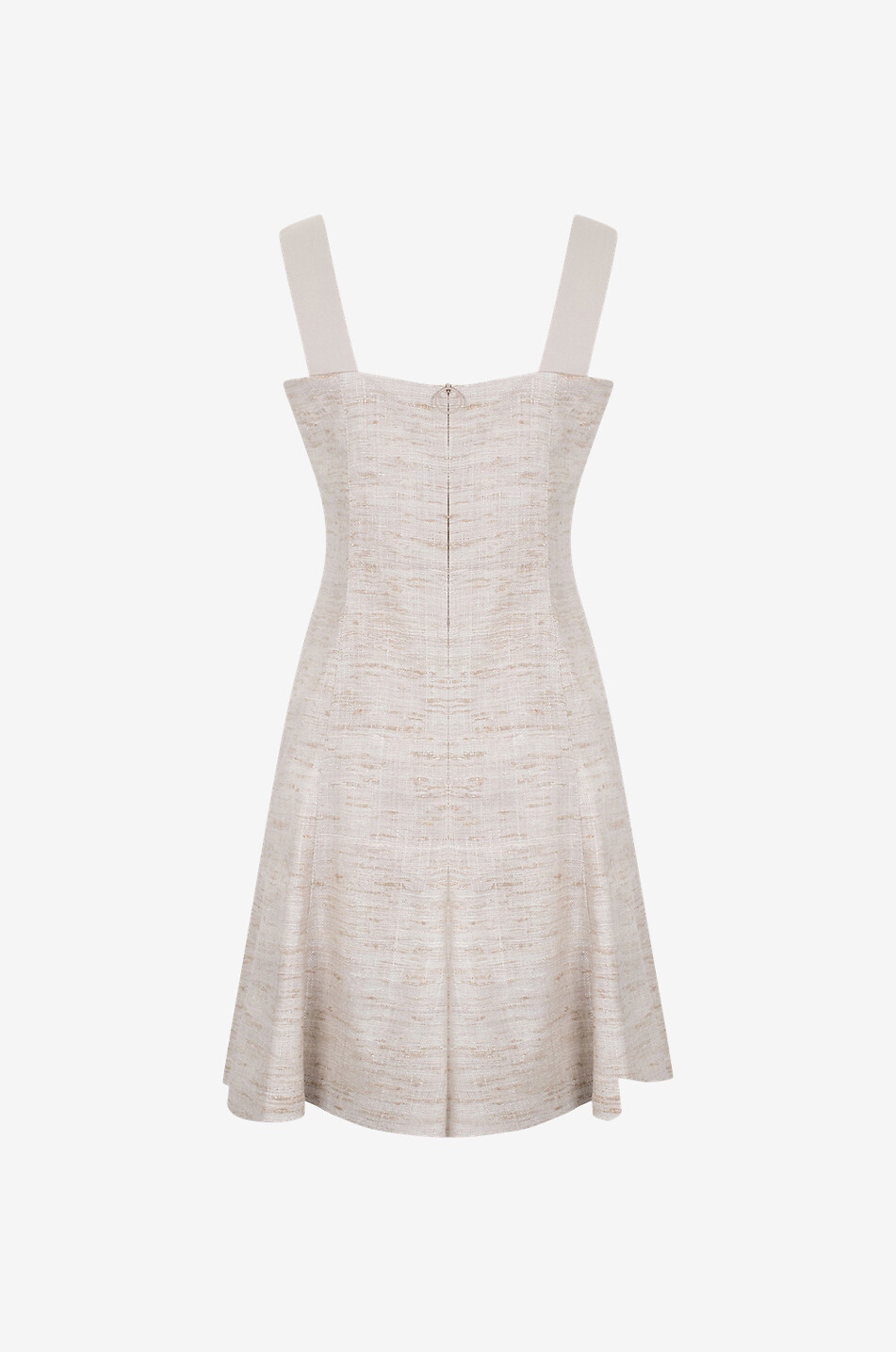 Robe courte à bretelles en soie effet lin